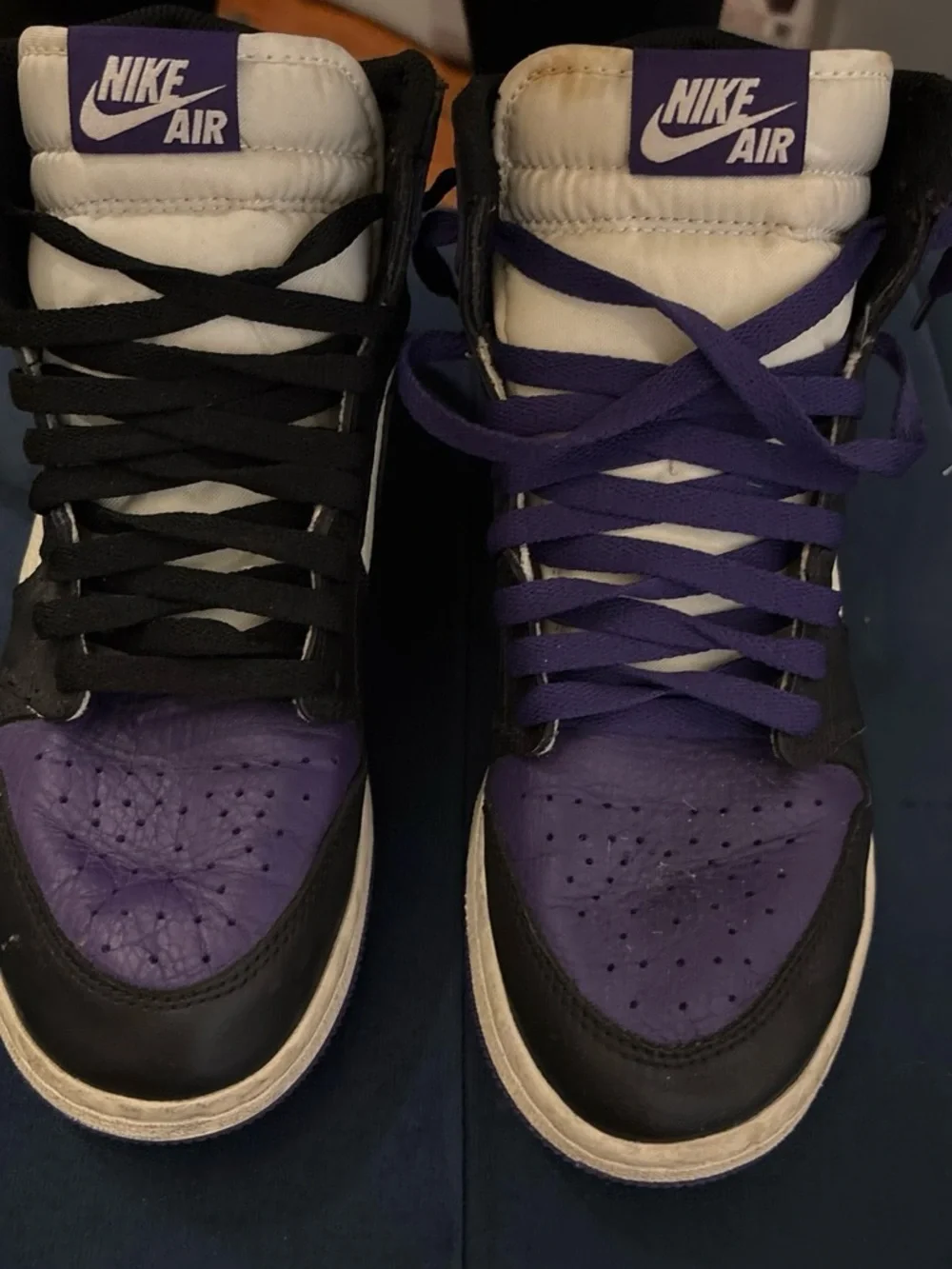 Nike Purple, Black & White High-Top Sneakers